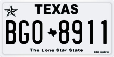 TX license plate BGO8911