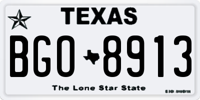 TX license plate BGO8913