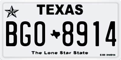 TX license plate BGO8914
