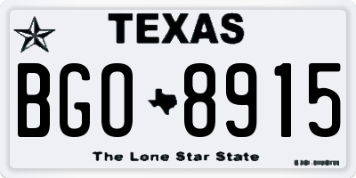 TX license plate BGO8915
