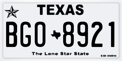 TX license plate BGO8921