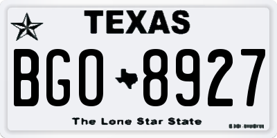 TX license plate BGO8927