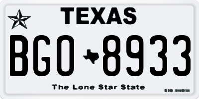 TX license plate BGO8933