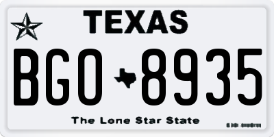 TX license plate BGO8935
