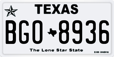 TX license plate BGO8936