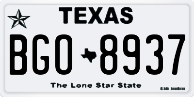 TX license plate BGO8937