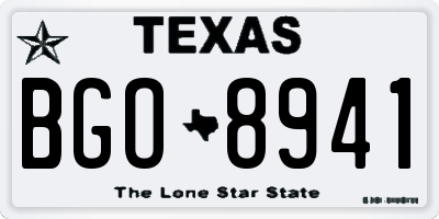 TX license plate BGO8941