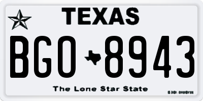 TX license plate BGO8943