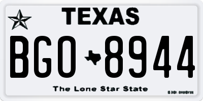 TX license plate BGO8944