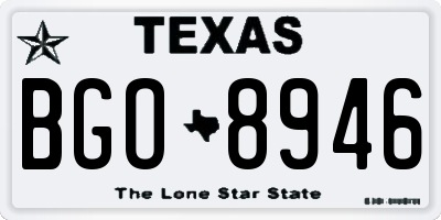 TX license plate BGO8946
