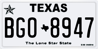 TX license plate BGO8947