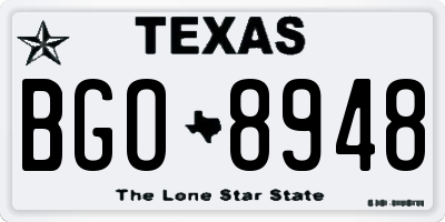 TX license plate BGO8948