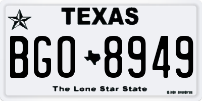 TX license plate BGO8949