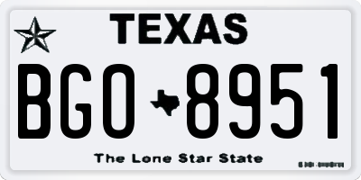 TX license plate BGO8951
