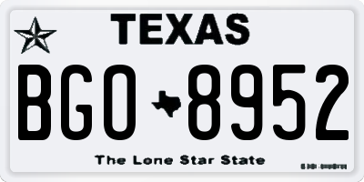 TX license plate BGO8952