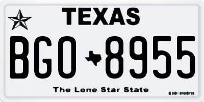 TX license plate BGO8955