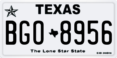 TX license plate BGO8956
