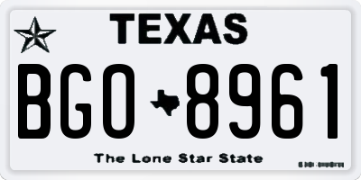 TX license plate BGO8961