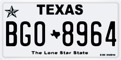TX license plate BGO8964