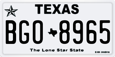 TX license plate BGO8965