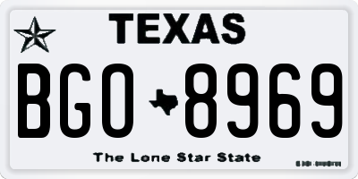 TX license plate BGO8969