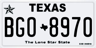 TX license plate BGO8970