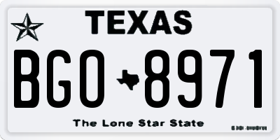 TX license plate BGO8971