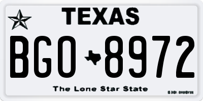 TX license plate BGO8972