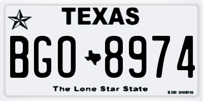 TX license plate BGO8974