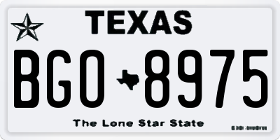 TX license plate BGO8975