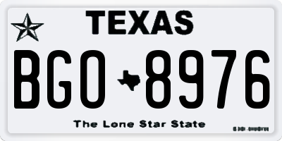TX license plate BGO8976