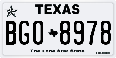 TX license plate BGO8978