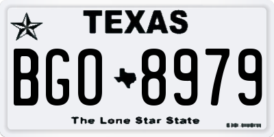 TX license plate BGO8979