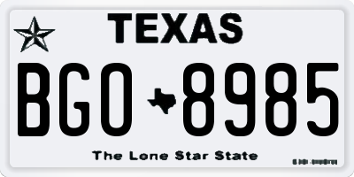 TX license plate BGO8985