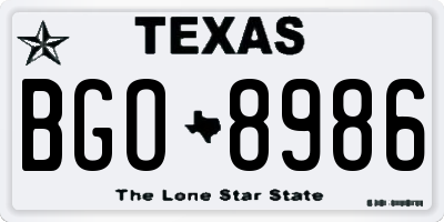 TX license plate BGO8986