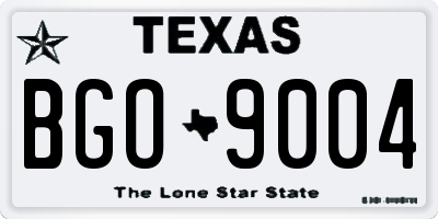 TX license plate BGO9004