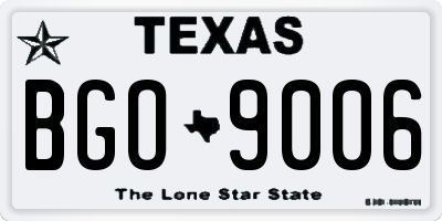 TX license plate BGO9006