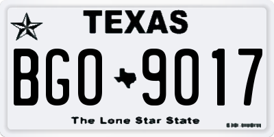 TX license plate BGO9017