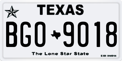 TX license plate BGO9018