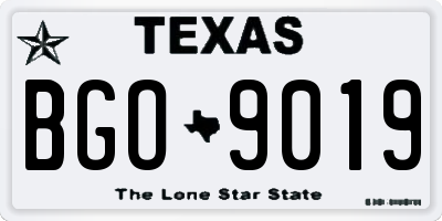 TX license plate BGO9019