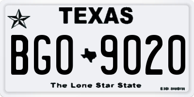 TX license plate BGO9020