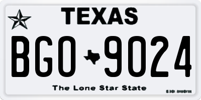 TX license plate BGO9024