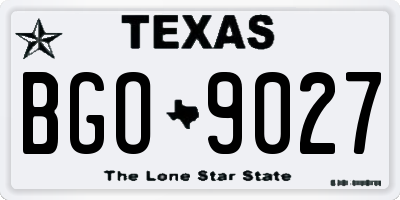 TX license plate BGO9027