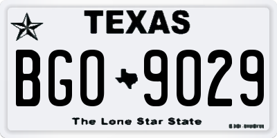 TX license plate BGO9029