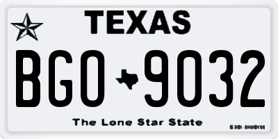 TX license plate BGO9032