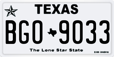 TX license plate BGO9033