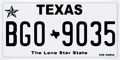 TX license plate BGO9035