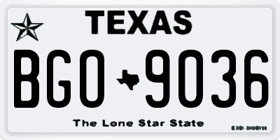 TX license plate BGO9036