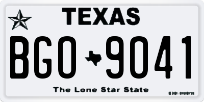 TX license plate BGO9041