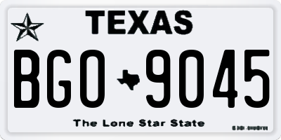 TX license plate BGO9045